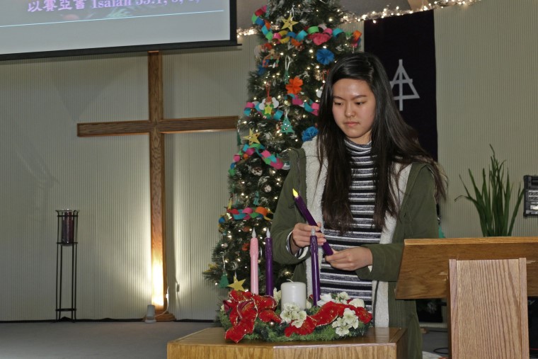 Advent reading and candle lighting