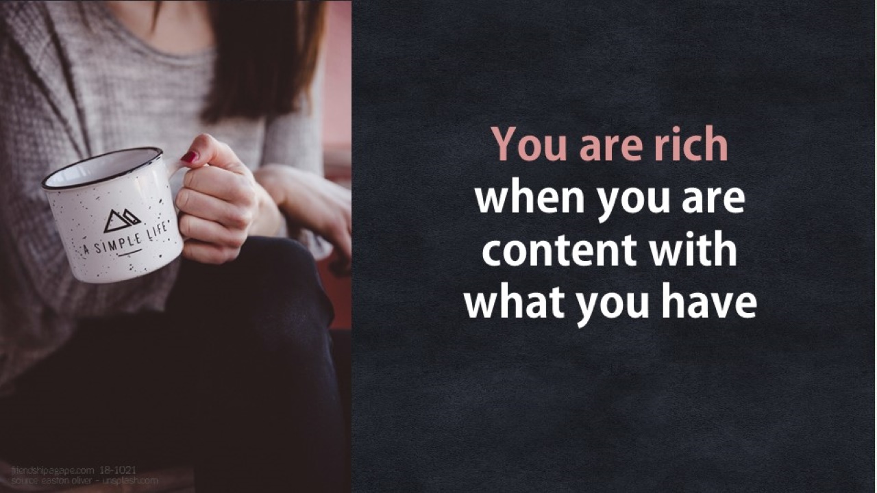 You are rich when you are content